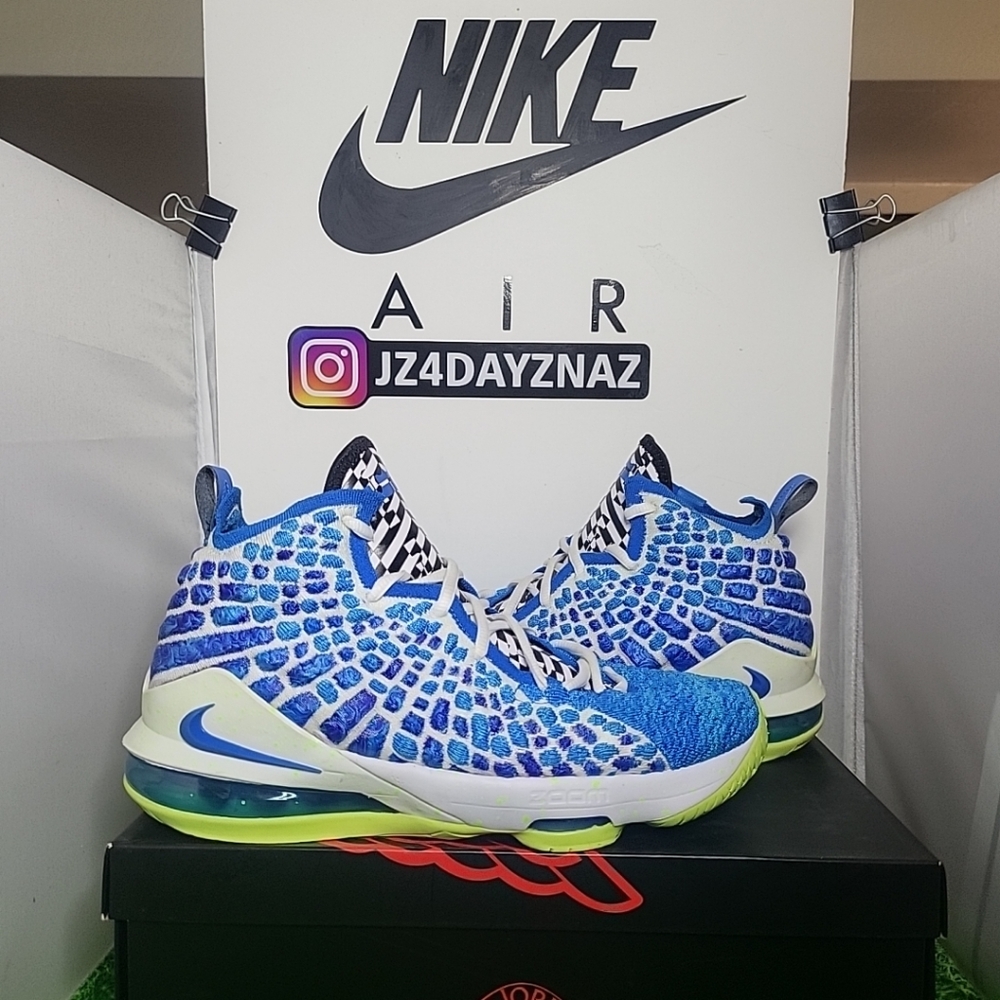 SIZE 7- Nike LeBron 17 GS 'Sprite' Blue-Ghost Green VNDS 2020  BQ5594-434  Fits